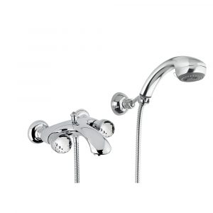 Gruppo vasca esterno con flessibile cm150 e doccia duplex, Crystal