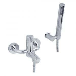 Exposed bathtube mixer with flexible 150 cm and duplex shower