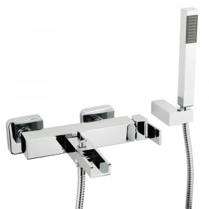 Gruppo vasca esterno con flessibile cm 150 e doccia duplex