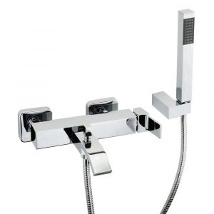 Exposed bathtube mixer with flexible 150 cm and duplex shower