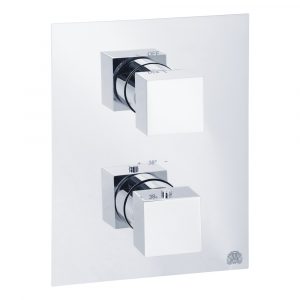 Built-in 3-way thermostatic shower mixer with diverter