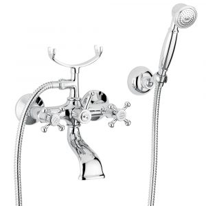 Exposed bathtube mixer with flexible 150 cm and duplex shower