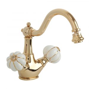 Bidet mixer with click-clack, Ceramic, Olivia