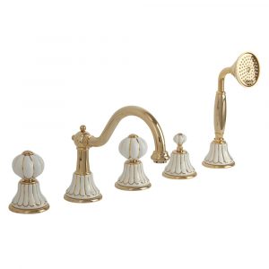 Bathtube set with pull-out handshower, Ceramic, Olivia