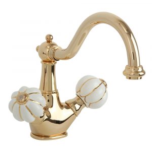 Washbasin mixer with click-clack, Ceramic, Olivia