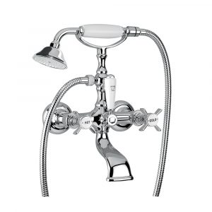 Exposed bathtube mixer with flexible 150 cm and duplex shower