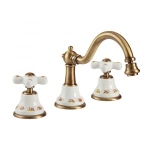 Bidet mixer with click-clack, ceramic