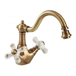 Bidet mixer with click-clack, ceramic