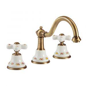 Washbasin mixer with click-clack, ceramic