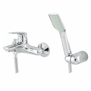 Exposed bathtube mixer with flexible 150 cm and duplex shower