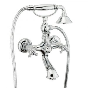 Exposed bathtube mixer with flexible 150 cm and duplex shower