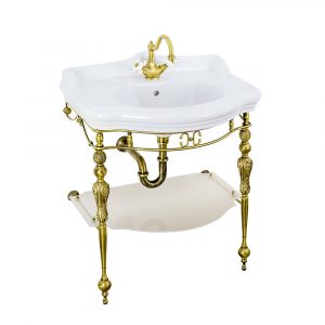 Washbasin console with shelf