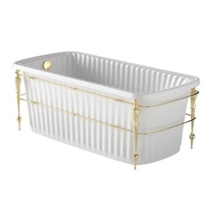 Olivia Console. Vasca da bagno bianco