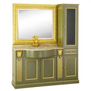 Marble top, washbasin furniture, sink, mirror, cabinet, Ravenna