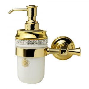 Dispenser, ceramica, Colore Bianco, arredamento Oro, Crystal, titolare oro