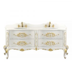 Top marmo, base per lavabo, L180 cm, Virginia
