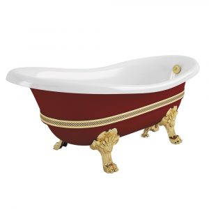 Bella Decor. Vasca da bagno rosso, zampe «Leone»