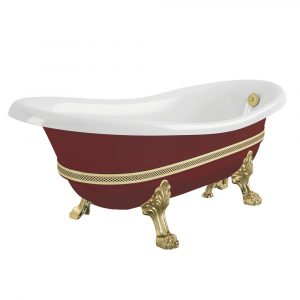 Bella Decor. Red bathtub, legs «Leone»