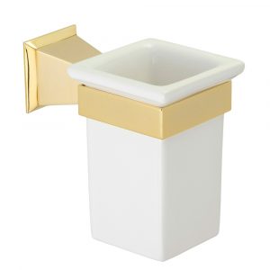 Tumbler holder, ceramics, gold