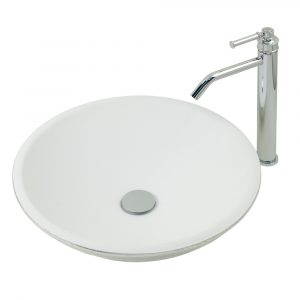 Inset basin, white/silver, ARENA