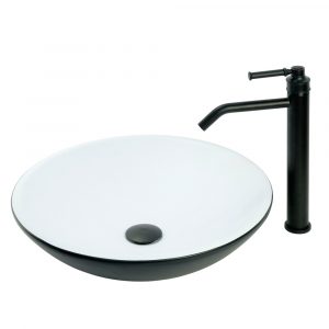 Inset basin, white/black, ARENA