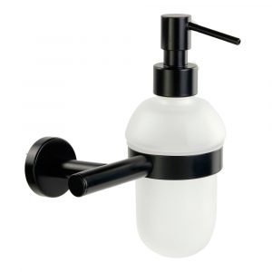 FORTIS, Dispenser, frosted glass/matt black