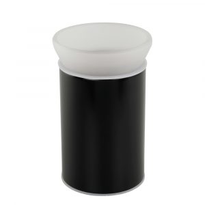 FORTIS, Tumbler holder, frosted glass/matt black