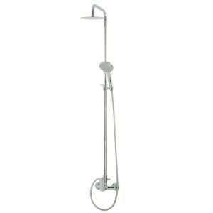 LAGUNA. External bath mixer with spout complete of rigid riser and big shower