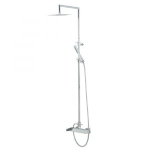 KVANT. External bath mixer with spout complete of rigid riser and big shower