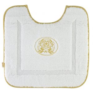 Коврик для WC 60х60 см., вышивка логотип MIGLIORE, белый, окантовка золото