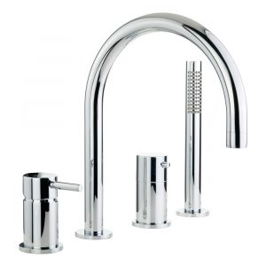 Bathtube set with diverter with pull-out shower