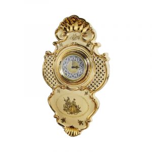 AMANTE CREMA Orologio Da Parete 32xh56 cm, ceramica, color crema, decor oro