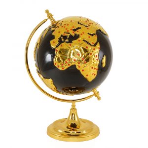 EMOZIONI Globo H47cm, ceramica, Colore Nero, Decorazione oro, cristallo