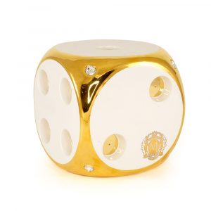CASINO Куб для ароматических палочек Н20 см, керамика, цвет белый, декор золото, Crystal