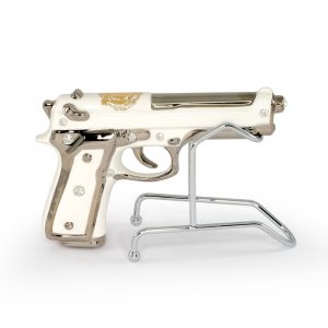PISTOLETTO Пистолет 20х13 см (без подставки), керамика, цвет белый, декор золото, Crystal