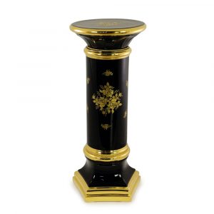 FIORI GOLD Colonna esterna H86 cm, ceramica, Colore Nero, Decorazione oro