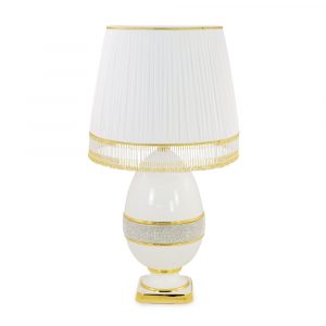 DUBAI Lampshade, ceramic, color white, decor gold