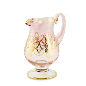 VENEZIA Brocca 1,5 L. H 27cm, cristallo rosa / decorazione oro 24K