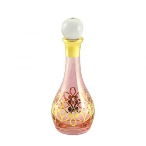 VENEZIA Decanter 1L. H 33cm, cristallo rosa / decorazione oro 24K