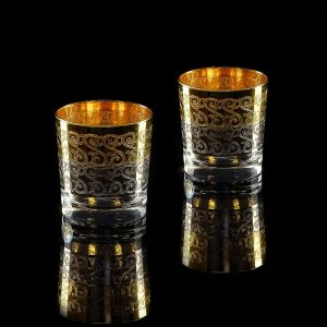 CREMONA Glass 300 ml, set of 2 pcs, crystal/decor gold 24K