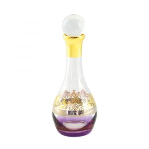 LUCIANA Decanter 1L. H 33cm, cristallo viola / decorazione oro 24K