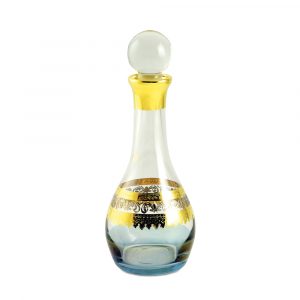 ADRIATICA Decanter 1L. H33cm, cristallo blu / decorazione oro 24K / platino