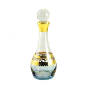 ADRIATICA Decanter 1L. H33cm, cristallo blu / decorazione oro 24K / platino