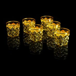 GOLDEN DREAM Glass 350 ml, set of 6 pcs, crystal/gold 24K