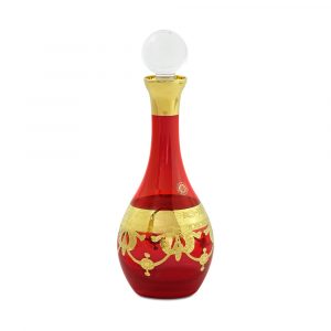 DINASTIA ROSSO Decanter 1L. H 33cm, cristallo rosso / decorazione oro 24K