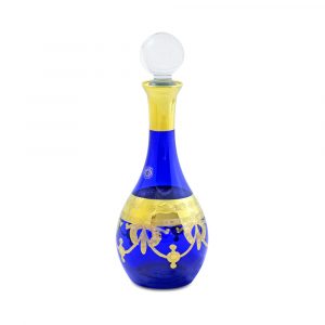 DINASTIA BLU Decanter 1L. H 33cm, cristallo blu / decorazione oro 24K