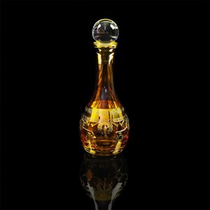 DINASTIA AMBRA Decanter 1L. H 33cm, cristallo ambra / decorazione oro 24K