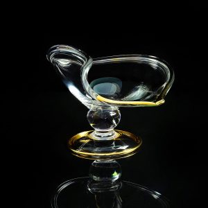 DECOR Dish D40 cm, crystal/decor 24K gold