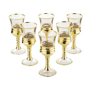 NEW DRINK Vetro di colpo, set di 6 pezzi, cristallo / decorazione oro 24K