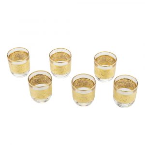 NEW DRINK Stack, set of 6 pcs, crystal/decor 24K gold